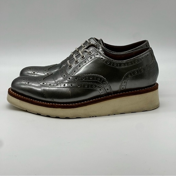 Grenson Gray Platform Brogues - Picture 3 of 10